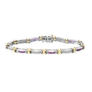 0.70 Carat Pink Sapphire & Diamonds Bracelet